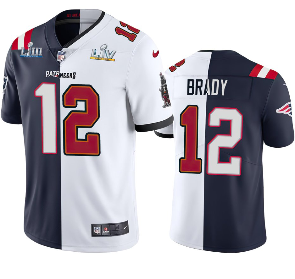 Patriots Tampa Bay Buccaneers white Split jersey