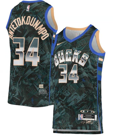 Giannis Antetokounmpo Milwaukee Bucks green jersey