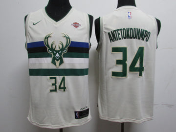 Giannis Antetokounmpo Milwaukee Bucks white jersey