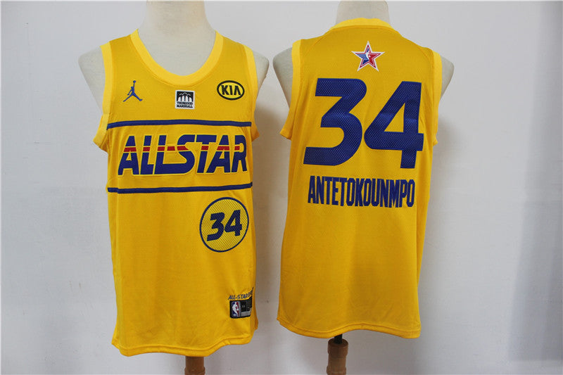 Bucks NBA All-Star yellow jersey