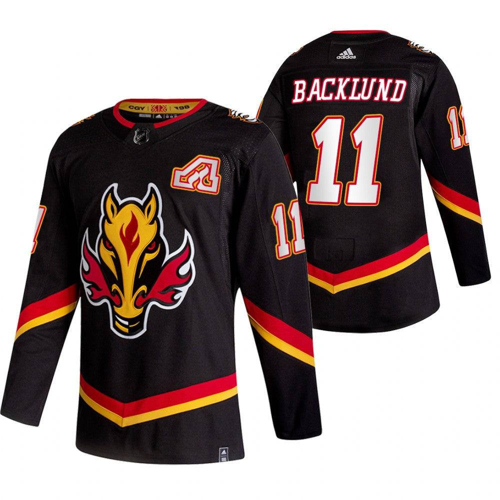 Mikael Backlund Calgary Flames black Reverse Retro jersey