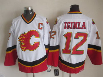Jarome Iginla Calgary Flames white Throwback jersey