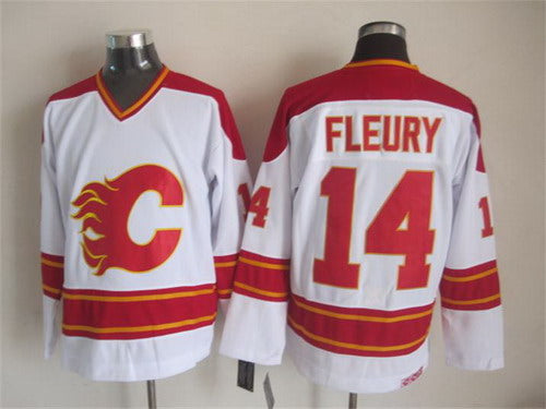 Theoren Fleury Calgary Flames white Throwback jersey