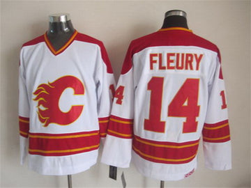 Theoren Fleury Calgary Flames white Throwback jersey