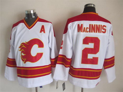 Al MacInnis Calgary Flames white Throwback jersey