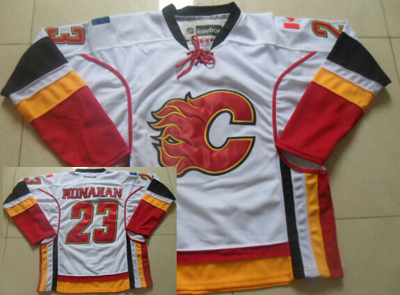 Sean Monahan Calgary Flames white jersey