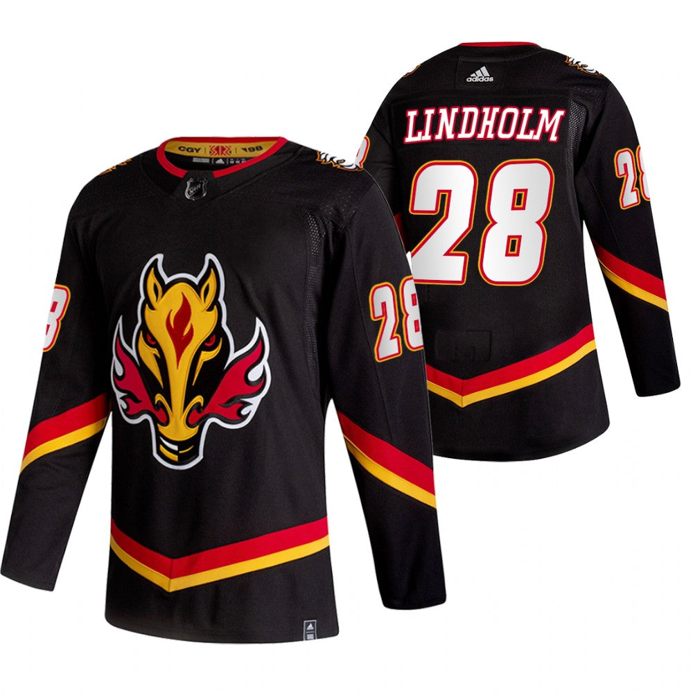 Elias Lindholm Calgary Flames black Reverse Retro jersey