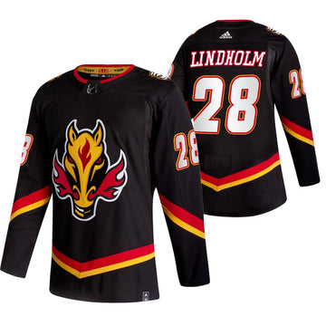Elias Lindholm Calgary Flames black Reverse Retro jersey