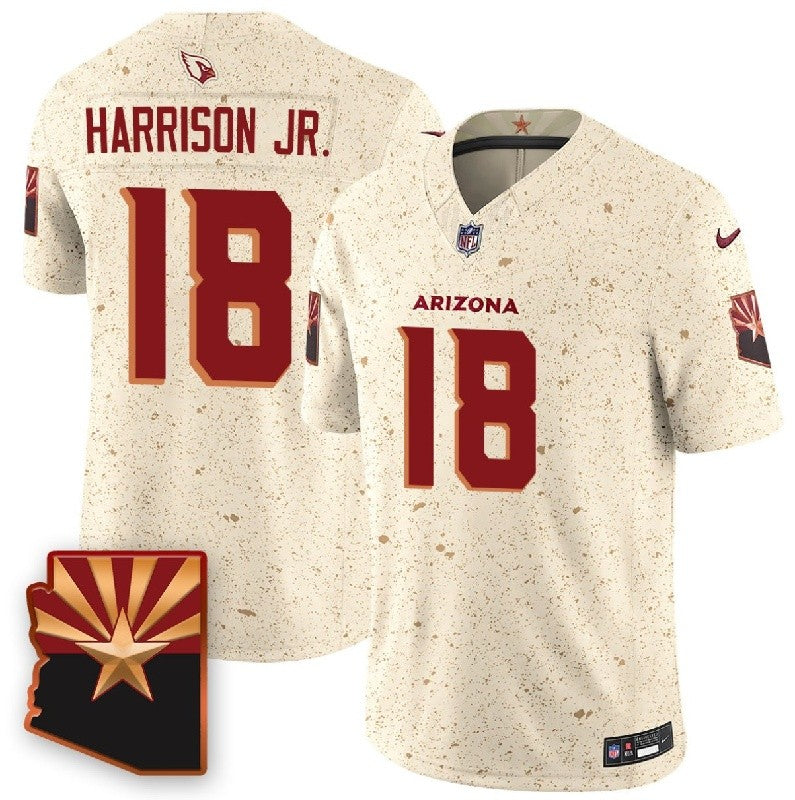 Marvin Harrison Jr Arizona Cardinals cream Vapor jersey