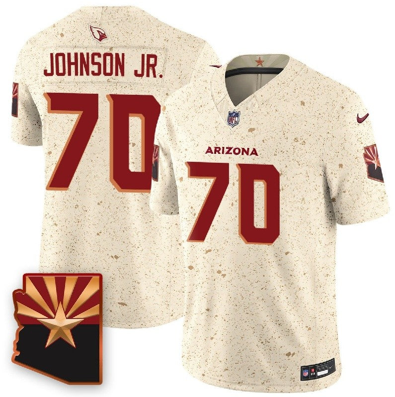 Paris Johnson Jr Arizona Cardinals cream Vapor jersey