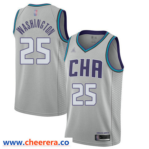 PJ Washington Charlotte Hornets gray jersey