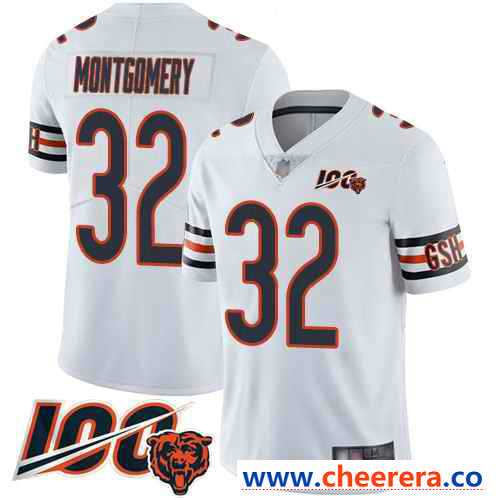 David Montgomery Chicago Bears white Vapor jersey