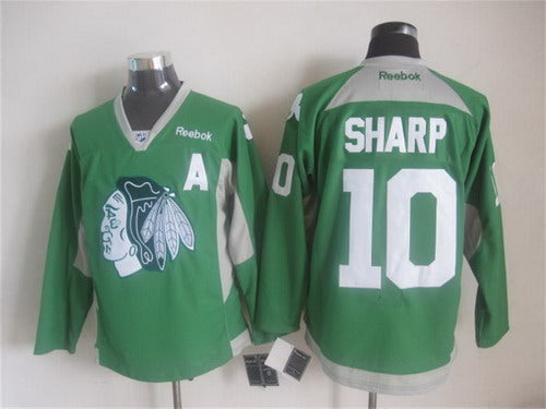 Patrick Sharp Chicago Blackhawks green jersey