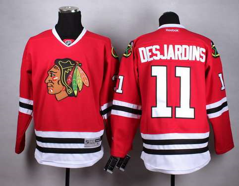 Andrew Desjardins Chicago Blackhawks red jersey
