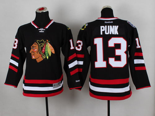 NHL CM Punk Chicago Blackhawks black Stadium Series jersey