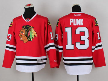 CM Punk Chicago Blackhawks red jersey