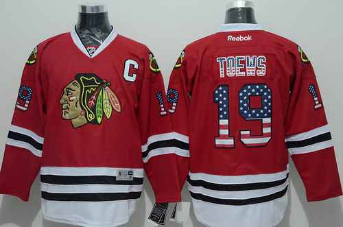 Jonathan Toews USA Flag Chicago Blackhawks red Fashion jersey