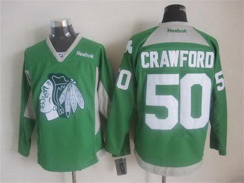 Corey Crawford Chicago Blackhawks green jersey