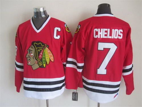 Chris Chelios Chicago Blackhawks red Throwback jersey
