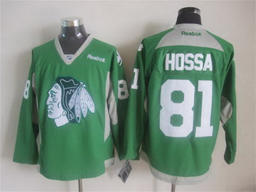 Marian Hossa Chicago Blackhawks green jersey