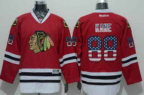 Patrick Kane USA Flag Chicago Blackhawks red Fashion jersey
