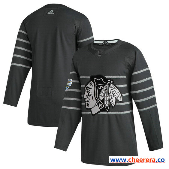 Custom Chicago Blackhawks gray All-Star jersey