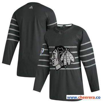 Custom Chicago Blackhawks gray All-Star jersey