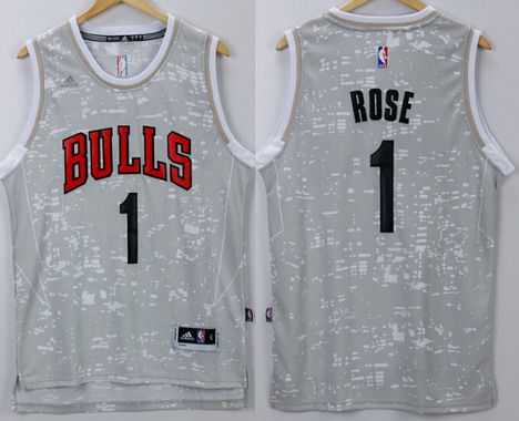 Derrick Rose Adidas Chicago Bulls gray jersey