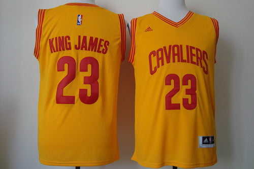 King James Cleveland Cavaliers yellow Fashion jersey