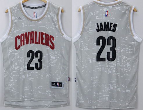 LeBron James Adidas Cleveland Cavaliers gray jersey