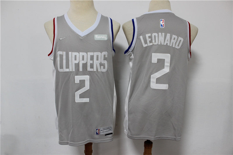 Kawhi Leonard Los Angeles Clippers gray jersey