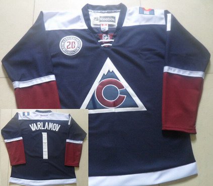 Semyon Varlamov Reebok Colorado Avalanche navy Alternate jersey