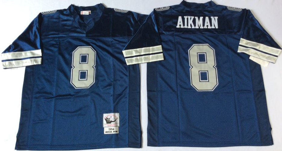 Troy Aikman Dallas Cowboys blue Throwback jersey