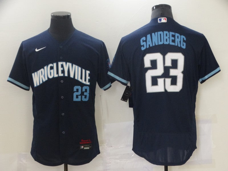 Ryne Sandberg Chicago Cubs navy City Connect jersey