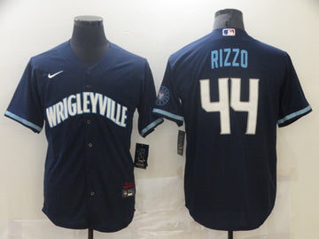 Wrigleyville Rizzo Chicago Cubs navy City Connect jersey