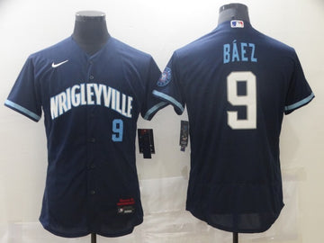 Javier Baez Chicago Cubs navy City Connect jersey