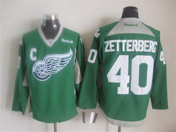 Henrik Zetterberg Detroit Red Wings green jersey