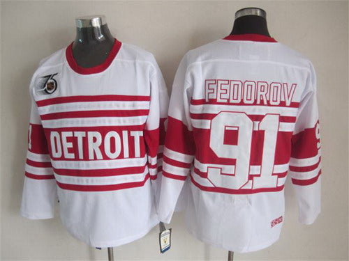 Sergei Fedorov Detroit Red Wings white Throwback jersey