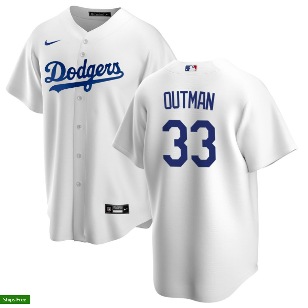 James Outman Los Angeles Dodgers white jersey