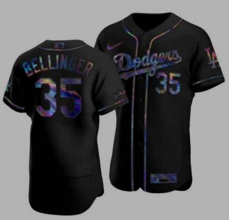 Cody Bellinger Iridescent Logo Los Angeles Dodgers black Limited jersey