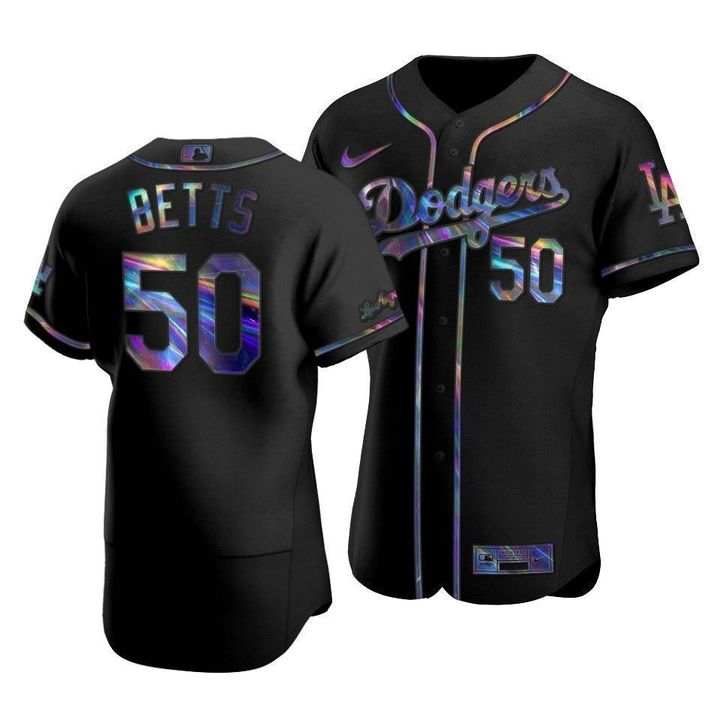 Mookie Betts Iridescent Logo Los Angeles Dodgers black Limited jersey