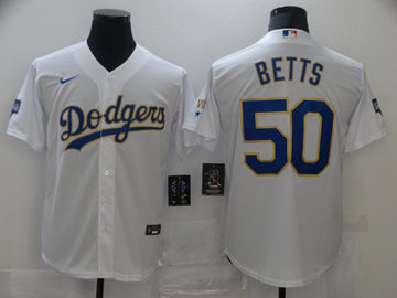 Mookie Betts Los Angeles Dodgers white jersey