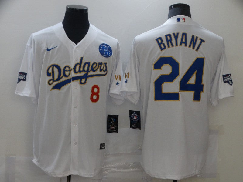 Kobe Bryant Los Angeles Dodgers white jersey