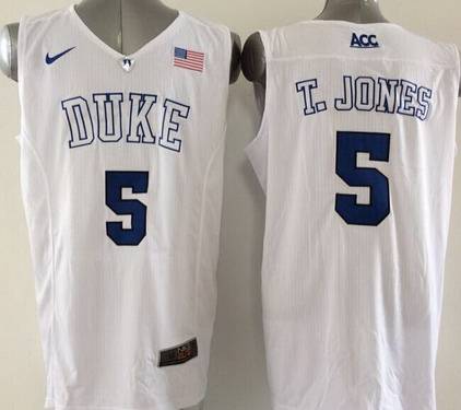 Tyus Jones Duke Blue Devils white jersey