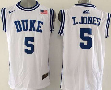 Tyus Jones Duke Blue Devils white jersey