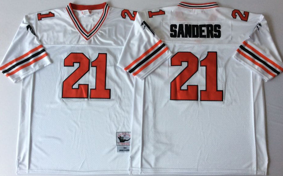 Deion Sanders Atlanta Falcons white Throwback jersey