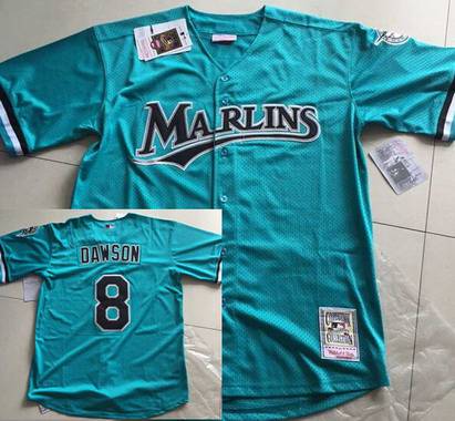 Andre Dawson Mesh BP Miami Marlins teal Throwback jersey