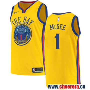 JaVale McGee Golden State Warriors gold jersey