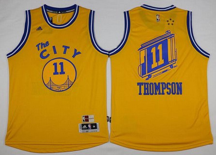 Klay Thompson Revolution Golden State Warriors gold Retro jersey