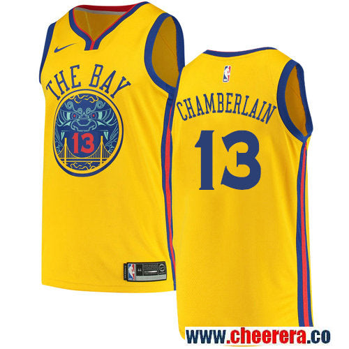 Wilt Chamberlain Golden State Warriors gold jersey